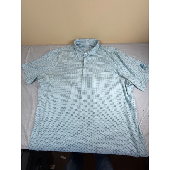 johnnie-O Other - Johnnie-O Mens XL Blue Geometric Performance Golf Polo Shirt The 1906 SS